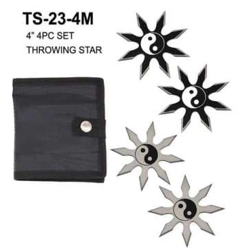 4-inch stainless steel throwing star set