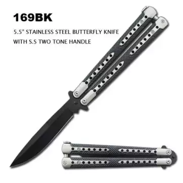 Black Steel Butterfly Knife