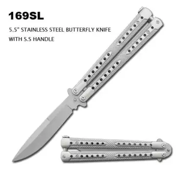 Premium Silver Butterfly Knife