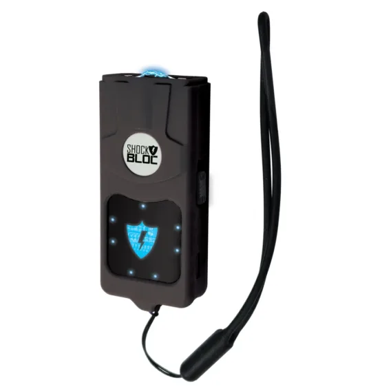 Rechargeable compact stun gun with lanyard